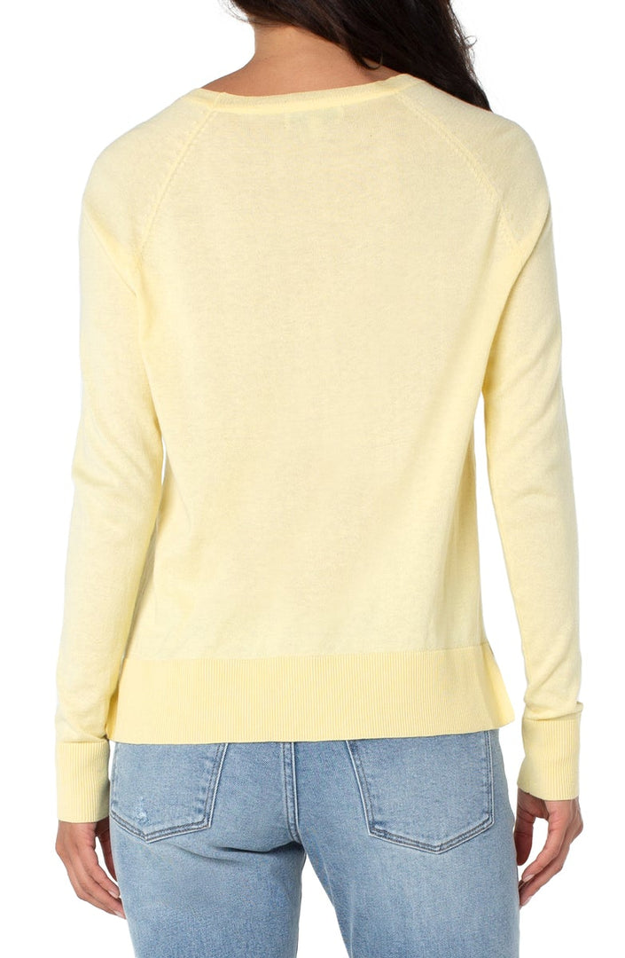 Liverpool Los Angeles Raglan Sweater With Side Slits