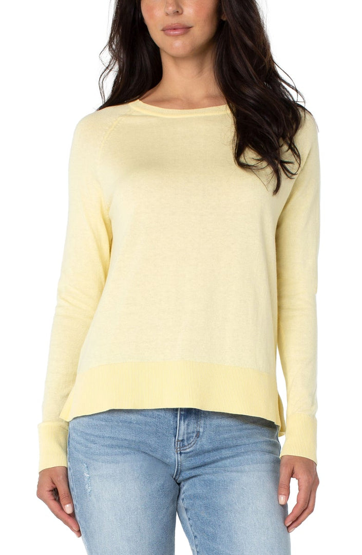 Liverpool Los Angeles Raglan Sweater With Side Slits
