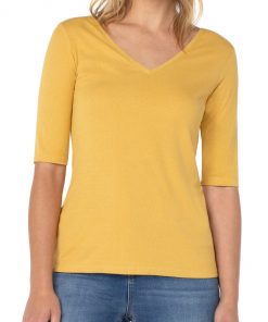 Liverpool Los Angeles Double V Neck Half Sleeve