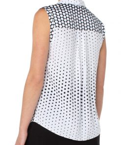 Liverpool Los Angeles Sleeveless Button Front Shirt With Hidden Placket